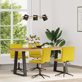 vidaXL Cadeiras de jantar 4 pcs veludo amarelo