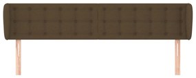 Cabeceira de cama c/ abas tecido 183x23x78/88cm castanho-escuro
