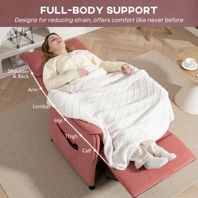 Poltrona Relax Reclinável Elétrica com Função Memória Apoio para Pés Controlo Remoto e Bolsos Laterais 80x83x104 cm Laranja