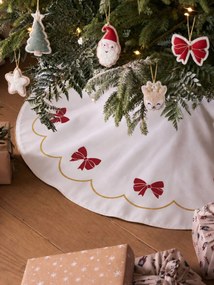 Grande tapete para a base da árvore de Natal FESTON branco