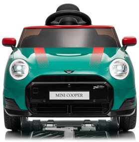 Carro elétrico para crianças 12V Mini Cooper MP3 Player com Controlo remoto, bateria de Lítio Licença Original Verde