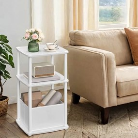 Mesa auxiliar com 3 prateleiras 30 x 34 x 58 cm branco