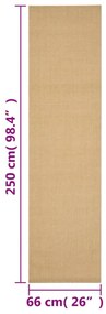Tapete sisal natural 66x250 cm