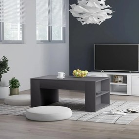 vidaXL Mesa de centro 100x60x42 cm contraplacado cinzento