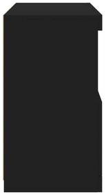Aparador com luzes LED 60x37x67 cm preto