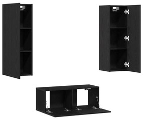 Conjunto de Móveis para TV vidaXL de 3 Peças Montado na Parede em Carv