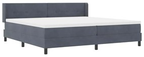 Cama Box com Colchão vidaXL Cinza Escuro 200x200 cm Veludo