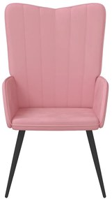 Cadeira de descanso veludo rosa