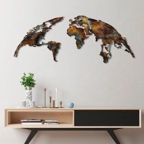 Acessório Decorativo de Metal Mapa Mundo Médio – Multicolor – 150 cm x