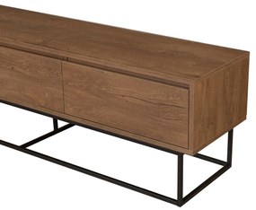 Conjunto de Mobiliário de Sala Laxus – Cor Nogueira e Preto – Medidas:
