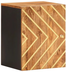 vidaXL Armário parede p/ casa de banho mangueira maciça castanho/preto