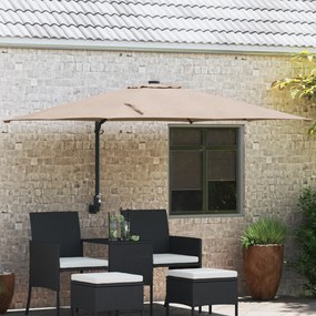 vidaXL Guarda-sol de Pátio Taupe Poliéster Grande Dobrável