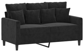 4 pcs conjunto de sofás com almofadões veludo preto
