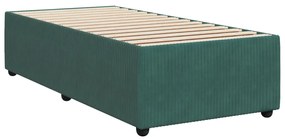 Cama com molas/colchão 80x200 cm veludo verde-escuro