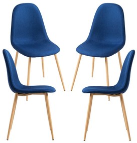 Pack 4 Cadeiras Teok Tecido - Azul