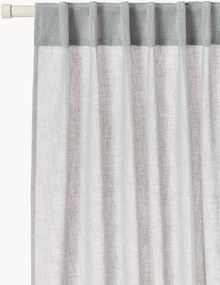 Cortinas semitransparentesss com aba superior oculta Ibiza, conjunto de 2, L 135 cm