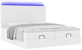 Estrutura de cama otomana com colchões 200x200 cm branco puro