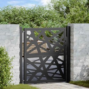 vidaXL Portão de jardim 105x106 cm design de luz em aço preto