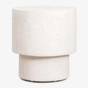 Mesa Auxiliar Redonda Ø45 Cm Em Cimento Selara Branco - Sklum