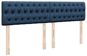 Cama com molas/colchão 180x200 cm tecido azul