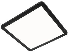 Candeeiro de teto preto 40 cm com LED regulável em 3 níveis IP44 - Steve Moderno