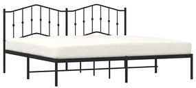 Estrutura de cama com cabeceira 193x203 cm metal preto