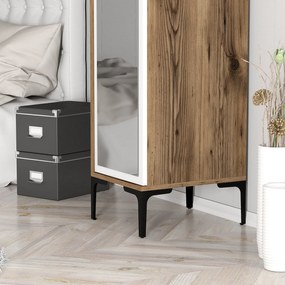 Roupeiro Kumsal R – Nogueira e Branco – 40x47,5x201,4 cm