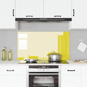 Cozinha Backsplash vidaXL Amarelo 110x60x0,6 cm de Vidro Temperado
