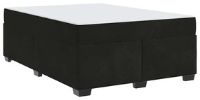 Estrutura de cama com colchão Outros Preto 160 x 200 cm Veludo