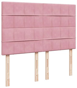 Cama com molas/colchão 140x200 cm veludo rosa