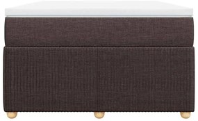 Cama boxspring com colchão 120x190 cm tecido castanho-escuro