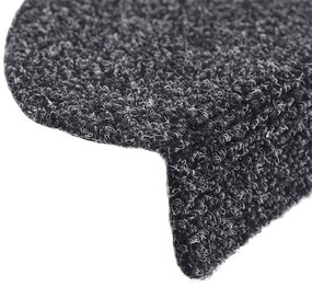 Tapetes de escada adesivos 30 pcs 56x17x3 cm cinzento-escuro