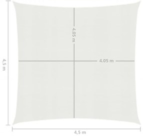 Para-sol estilo vela 160 g/m² 4,5x4,5 m PEAD branco