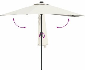 Parasol de Jardim Meio Areia Largo Alumínio