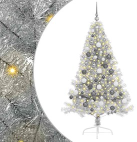 Árvore de Natal Artificial Prateado 180 cm Aço
