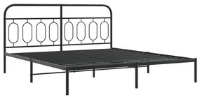 Estrutura de cama com cabeceira 160x200 cm metal preto
