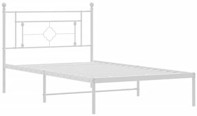 Estrutura de cama em metal com cabeceira 107x203 cm branco