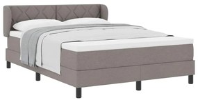 Cama Box Spring com Colchão taupe 140x200 cm em Tecido