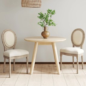 Conjunto de 2 cadeiras de sala de jantar (MESA NÃO INCLUIDA) ao estilo Luís XVI - Madeira maciça esculpida, com acabamento patinado - Aspecto de linho