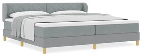 Cama Box com Colchão vidaXL - Cinza Claro - 200x200 cm - Tecido