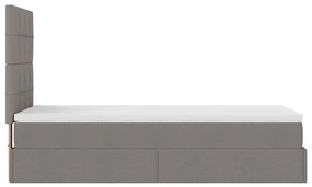 Cama otomana com colchão 100x200 cm tecido cinza