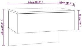 Mesas de cabeceira montagem na parede 2 pcs preto