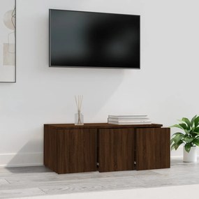 Móvel TV 80x34x30 cm derivados de madeira cor carvalho castanho
