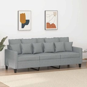 Sofá de 3 lugares 180 cm tecido cinza-claro