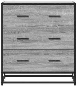Aparador 68x35x76 cm deriv. de madeira/metal cinzento sonoma