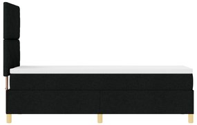 Cama Box Spring com Colchão Preta 80x200 cm Tecido