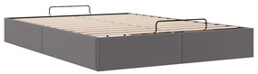 Estrutura de cama otomana sem colchão 140x190 cm cinzenta