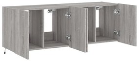 Móveis de parede para TV com luzes LED 2 pcs cinzento sonoma