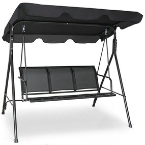 Balanço para pátio externo, cadeira de balanço para 3 pessoas, marrom