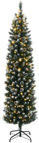 Árvore de Natal artificial fina com 300 luzes LED 240 cm